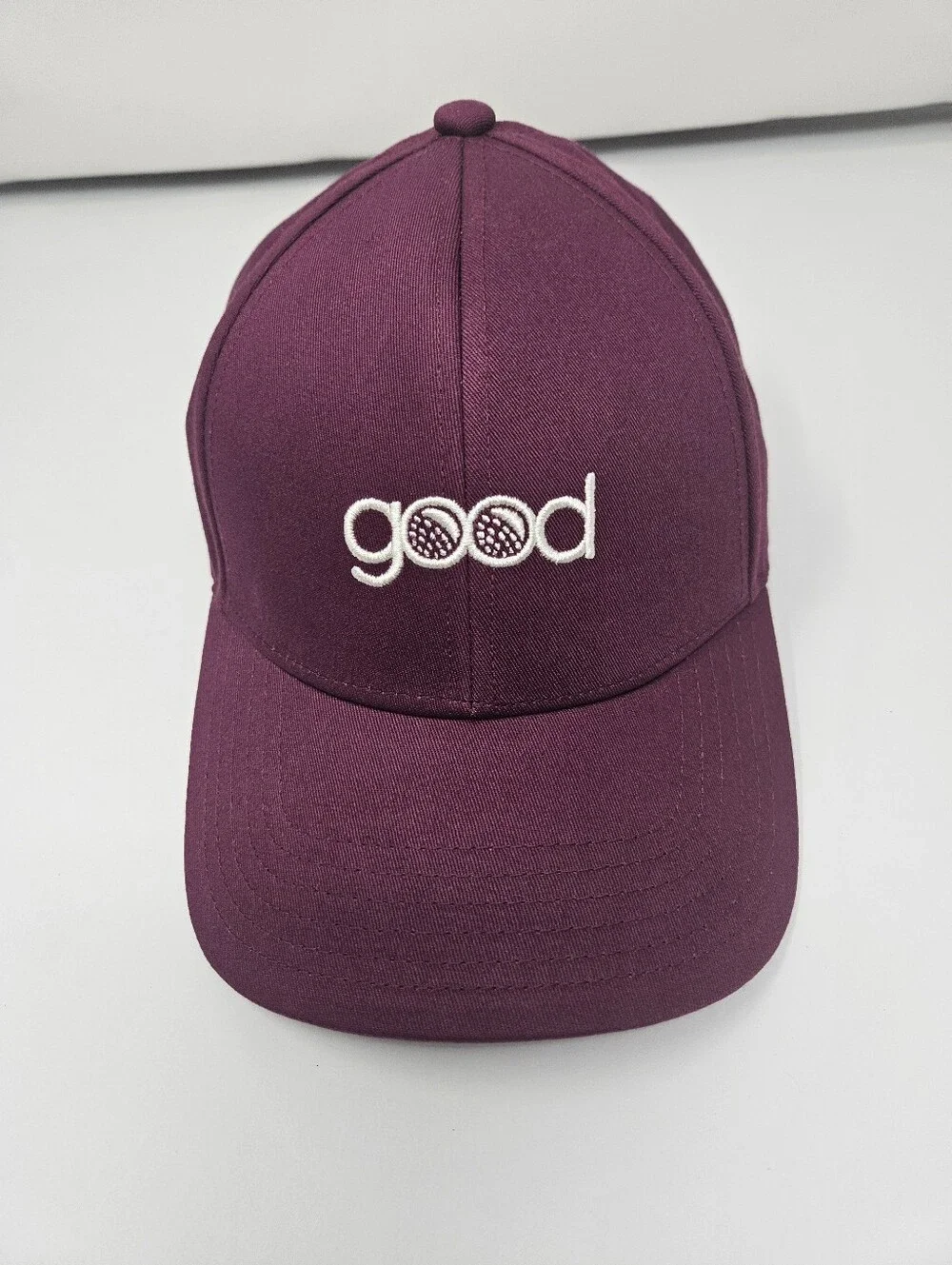 Good Good Embroidered Burgundy Baseball Cap Adjustable Strap Golf Active